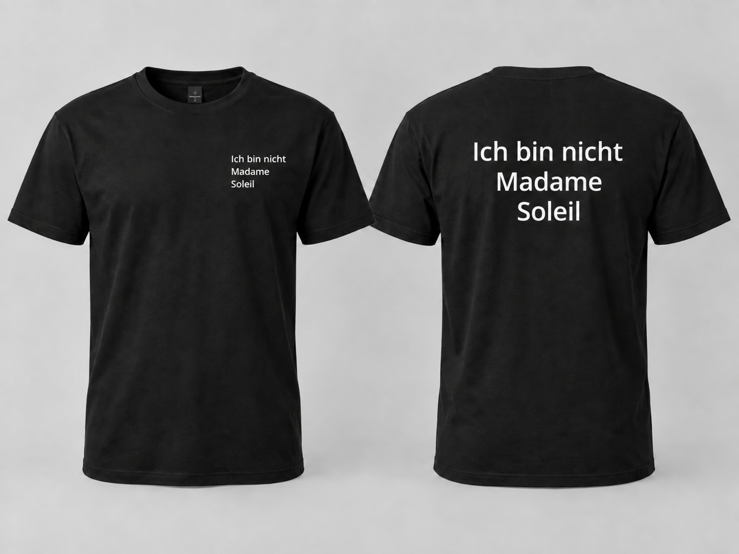 T-shirt noir SwissGoodies, face et dos